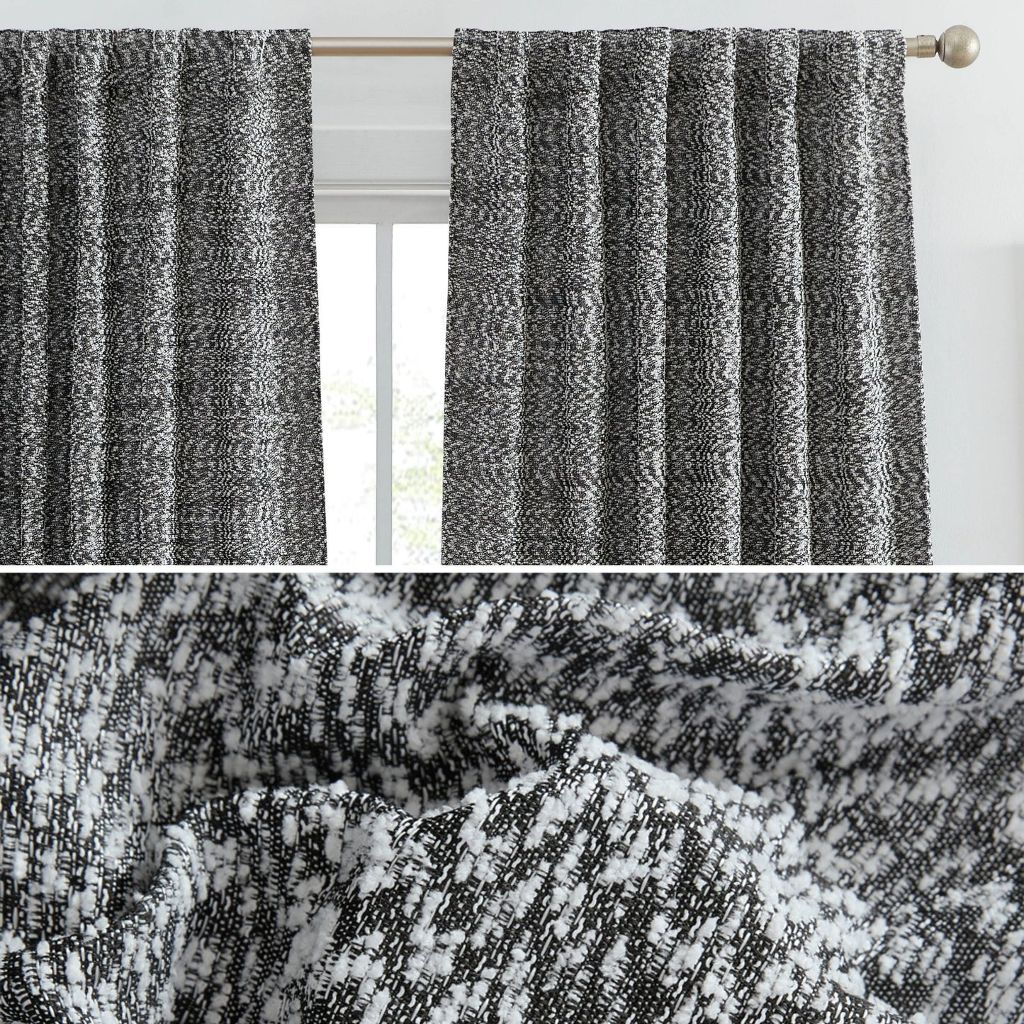 Easton Jacquard Semi Sheer Curtain Panels