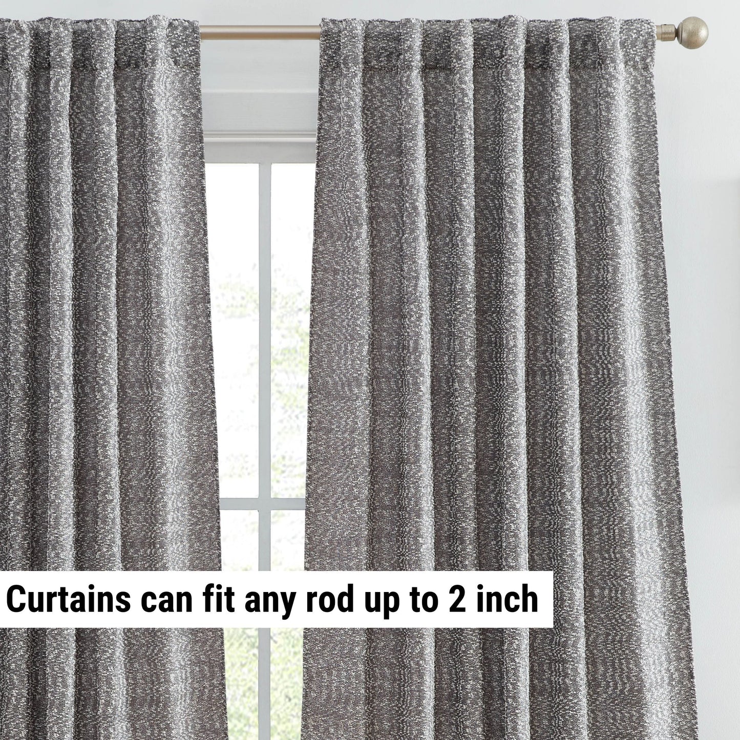 Easton Jacquard Semi Sheer Curtain Panels