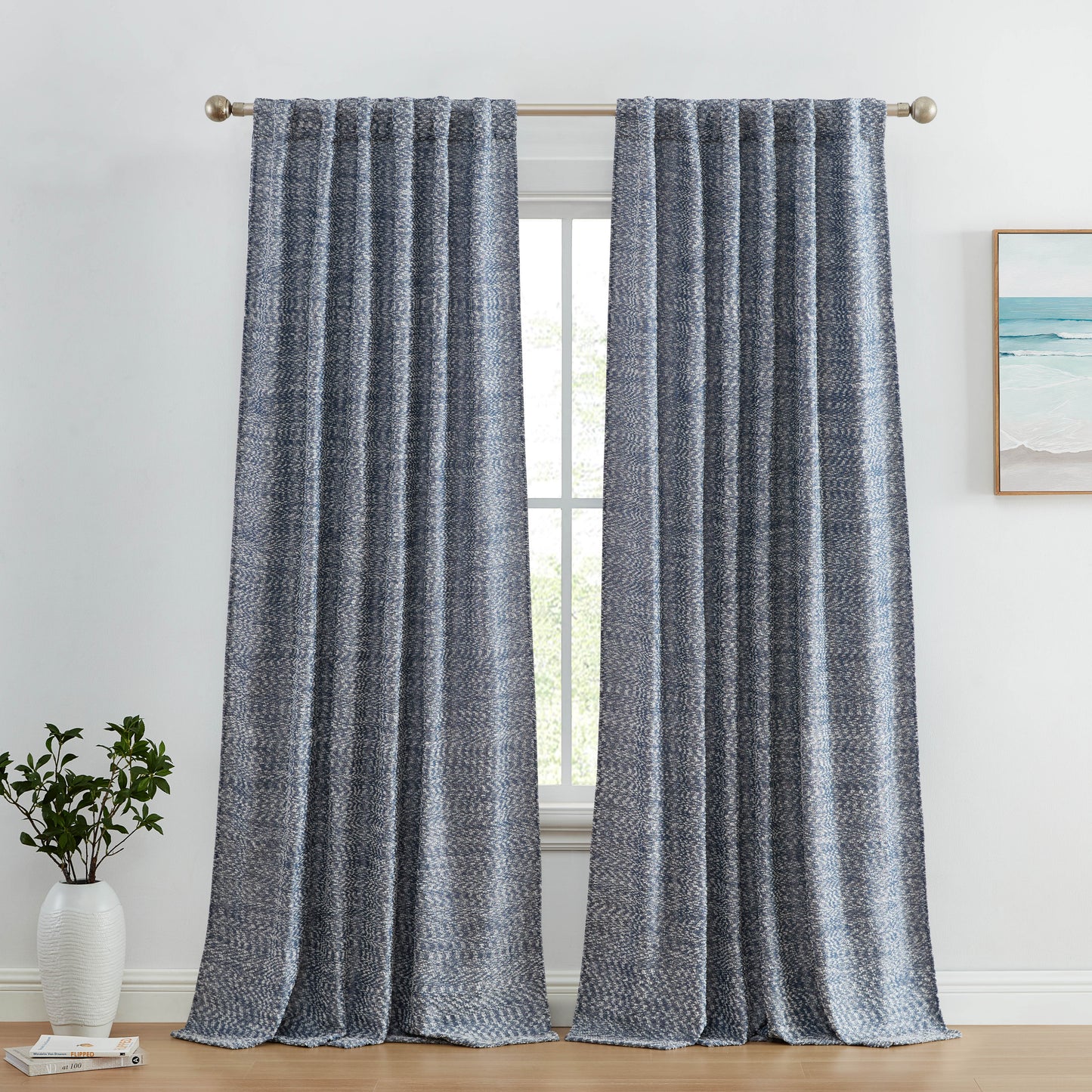 Easton Jacquard Semi Sheer Curtain Panels