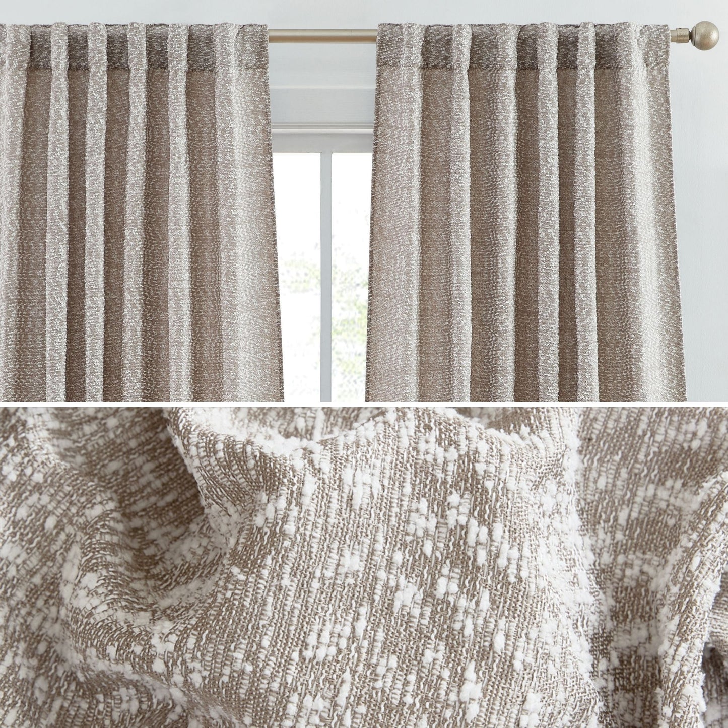 Easton Jacquard Semi Sheer Curtain Panels