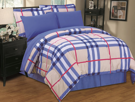 8-Piece Bed in a Bag Comforter Sheet Set Luxurious Styles