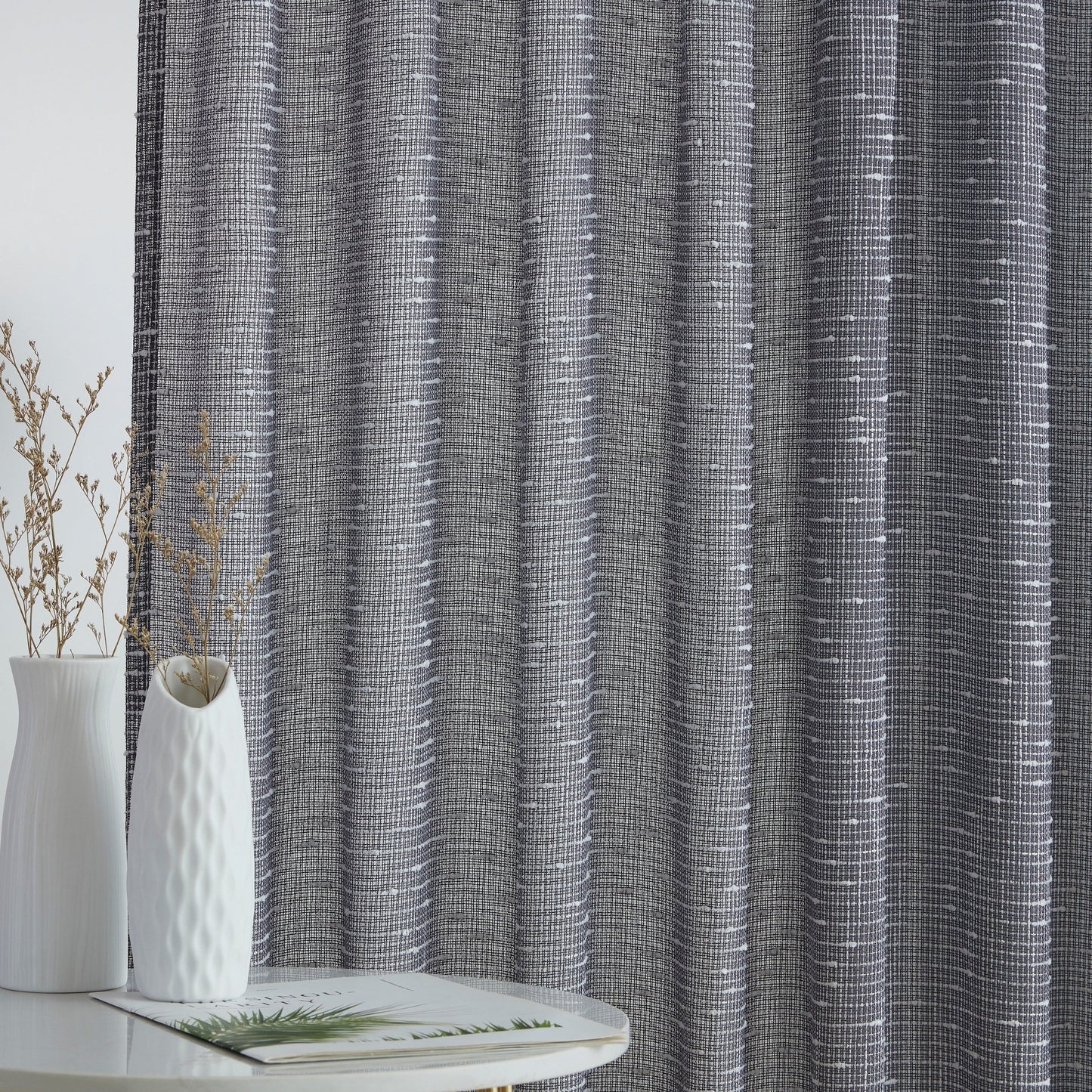 Emily Faux Linen Rod Pocket Back Tab Curtains