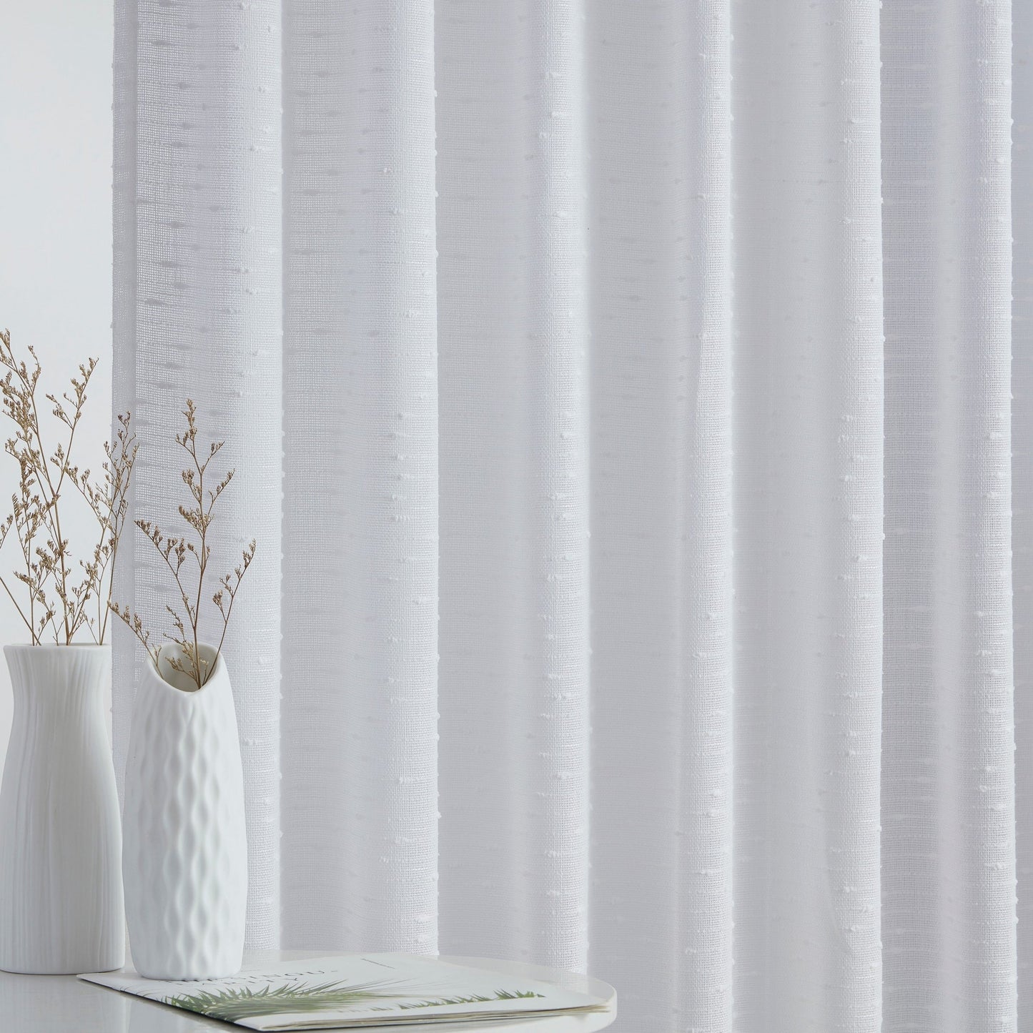 Emily Faux Linen Rod Pocket Back Tab Curtains