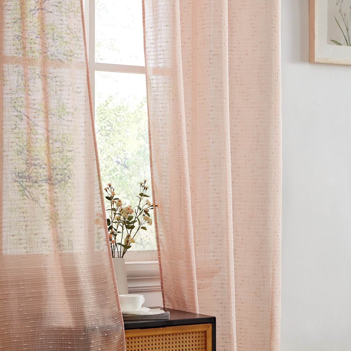 Emily Faux Linen Grommet Curtains