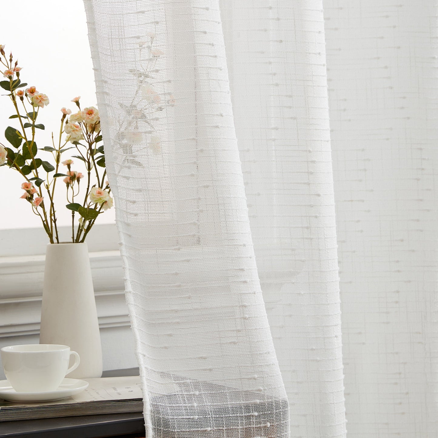Emily Faux Linen Grommet Curtains