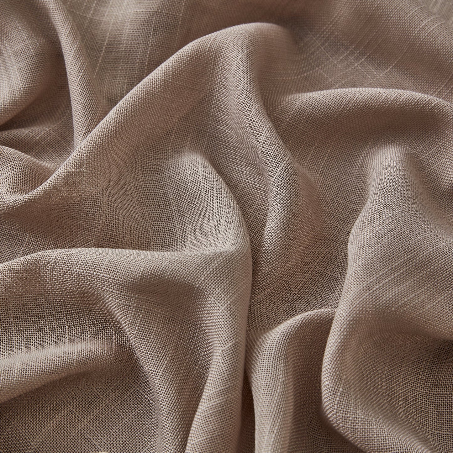 Privacy Faux Linen Textured Semi Sheer Curtain Panels