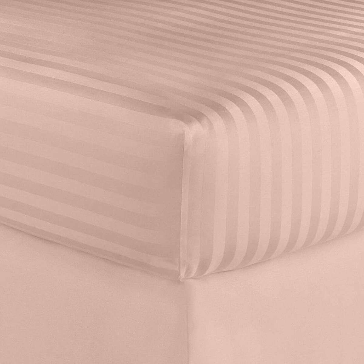 Juego de sábanas a rayas de algodón egipcio de 600 hilos, Hotel London – Suave juego de cama clásico