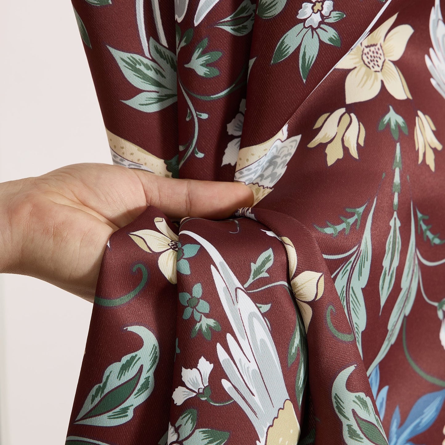 Florence Floral & Birds Room Darkening Curtains - Set of 2