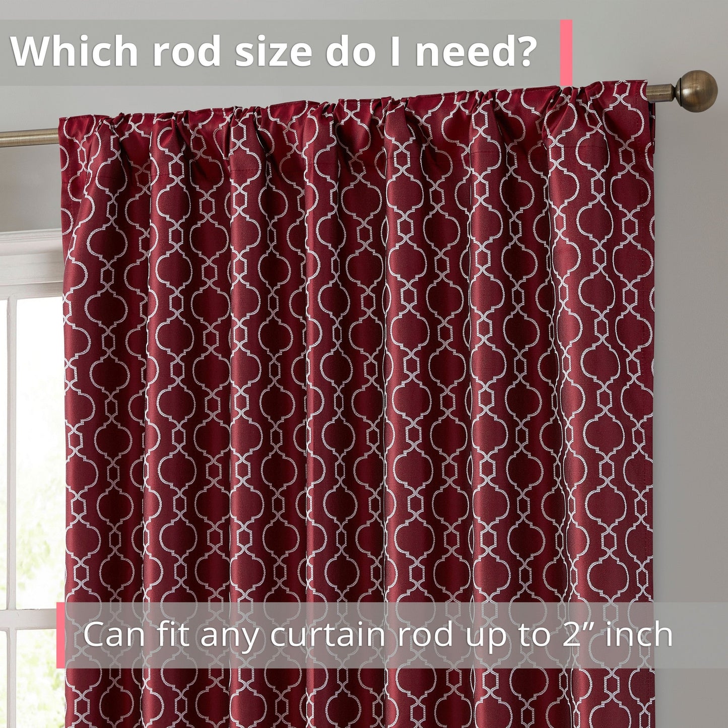 Franklin Moroccan Trellis 100% Blackout Back Tab Curtain Panels