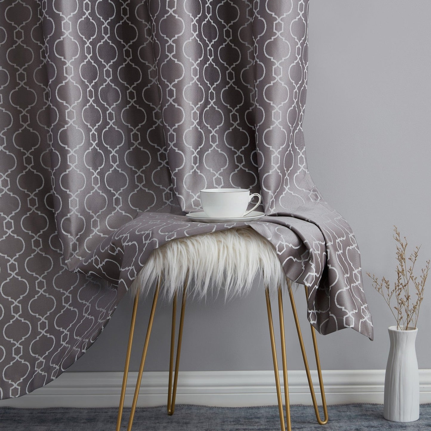 Franklin Moroccan Trellis 100% Blackout Back Tab Curtain Panels