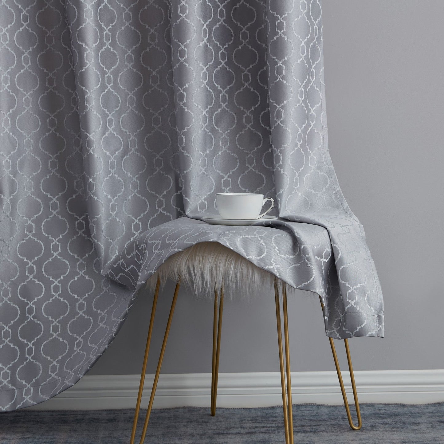Franklin Moroccan Trellis 100% Blackout Back Tab Curtain Panels