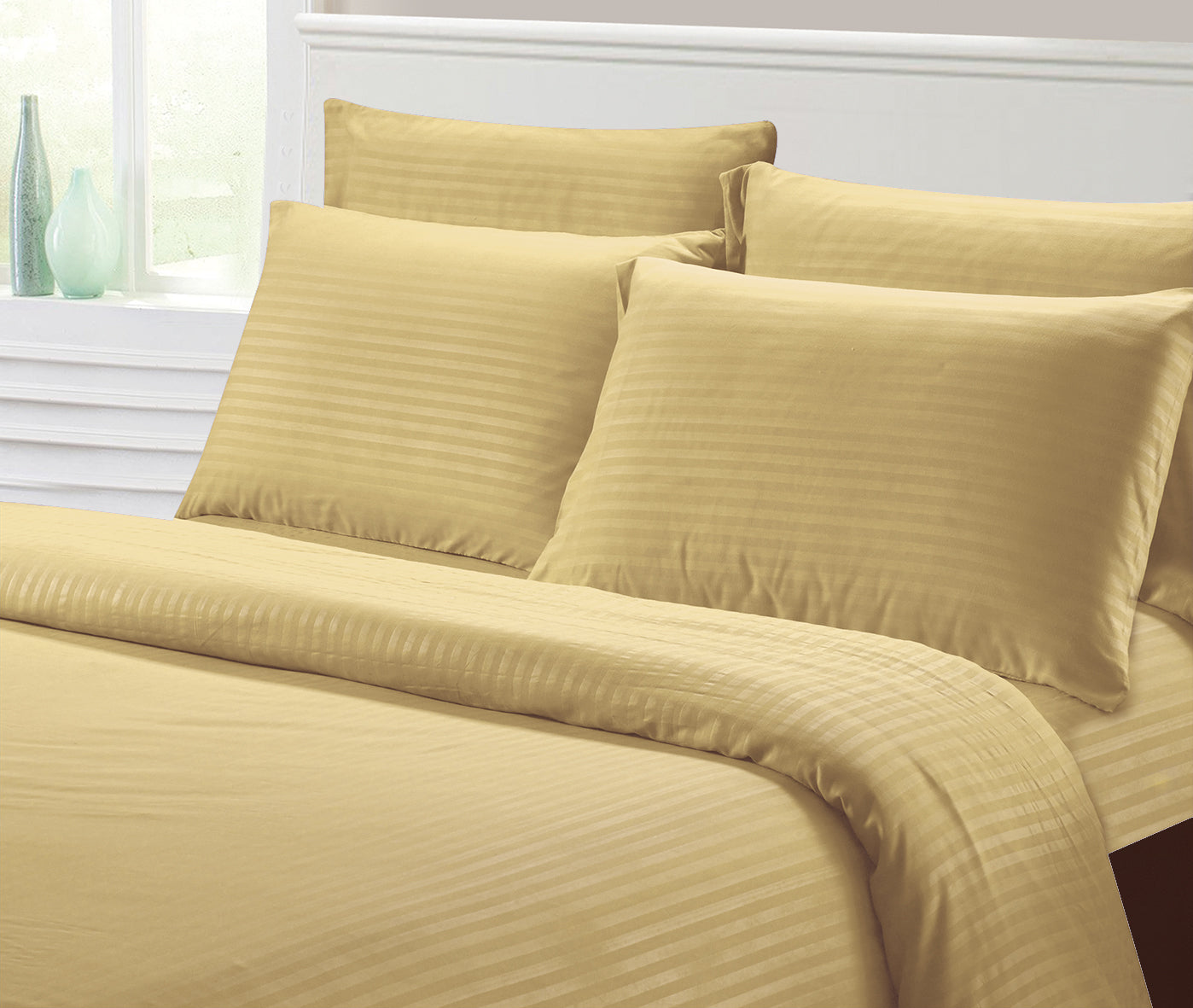 Hotel Collection 1800 Super Soft & Wrinkle Free Luxurious Stripe (4-6) Piece Sheet Set