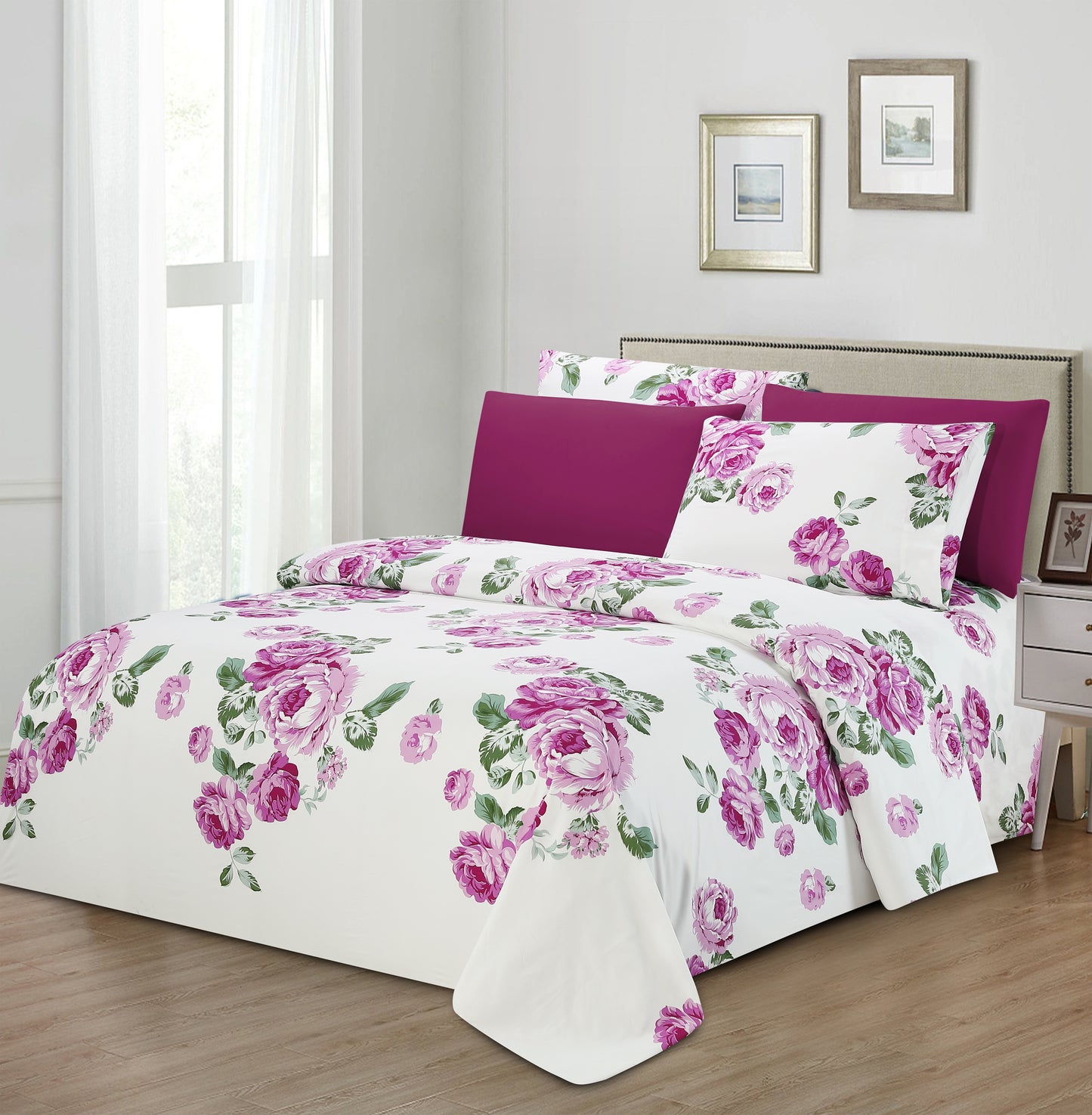 Juego de sábanas estampadas Hotel Dreams de la serie 1800 – Sábanas de lujo extrasuaves (4-6 piezas)
