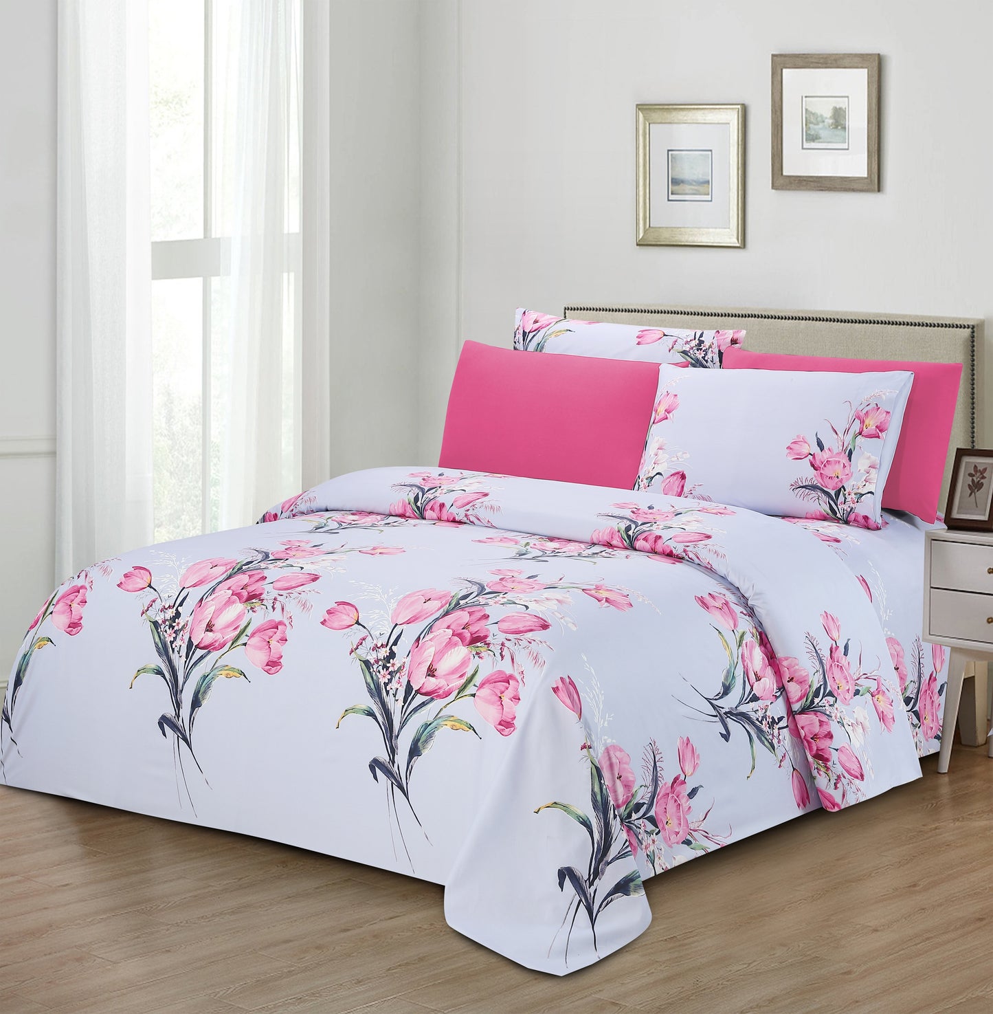 Juego de sábanas estampadas Hotel Dreams de la serie 1800 – Sábanas de lujo extrasuaves (4-6 piezas)