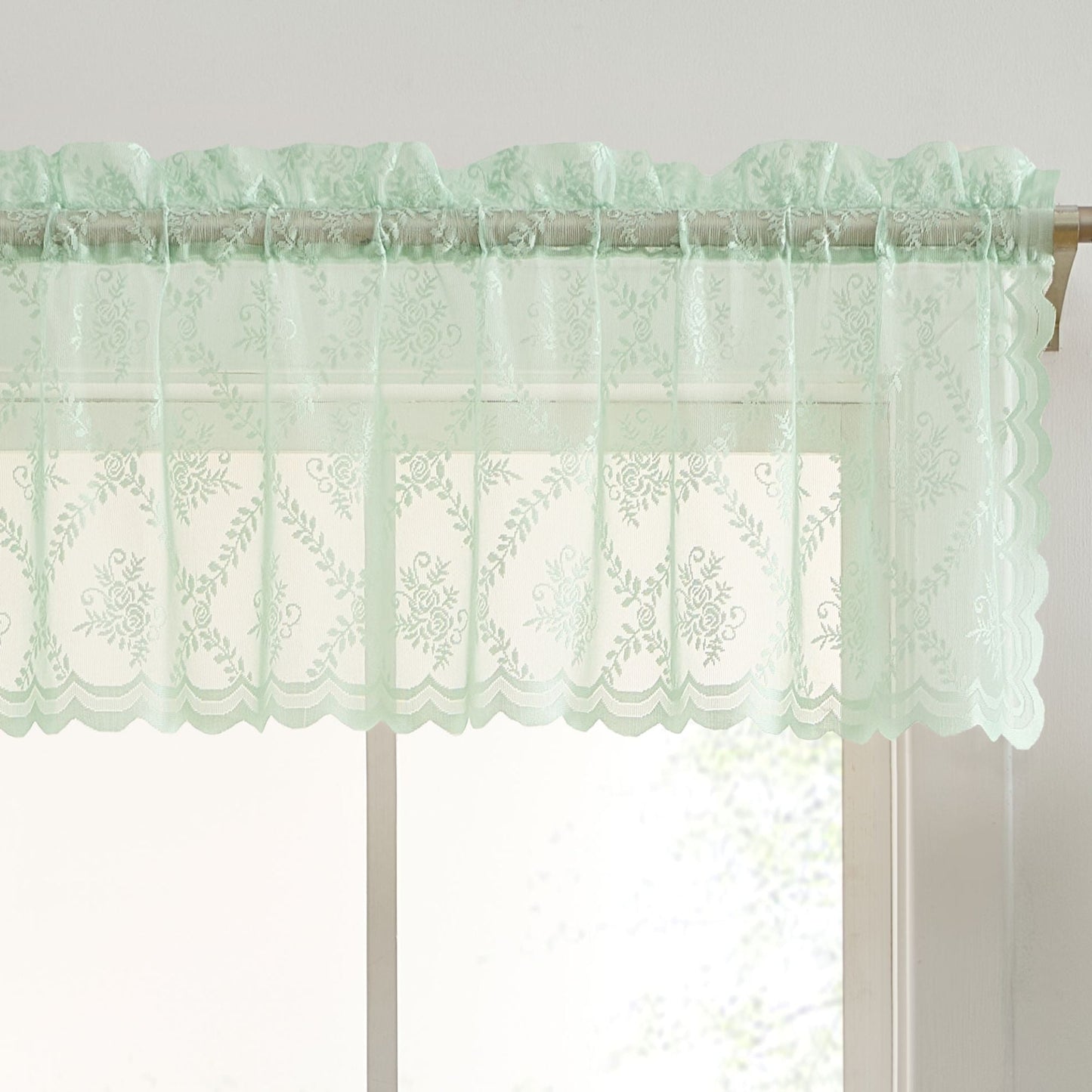 Isabella Floral Sheer Rod Pocket Valance