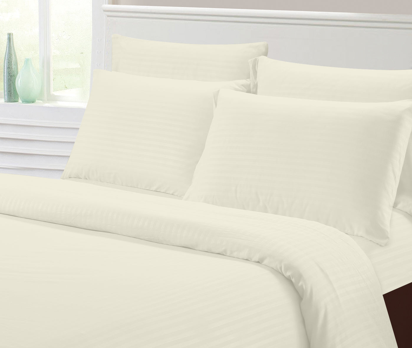 Hotel Collection 1800 Super Soft & Wrinkle Free Luxurious Stripe (4-6) Piece Sheet Set
