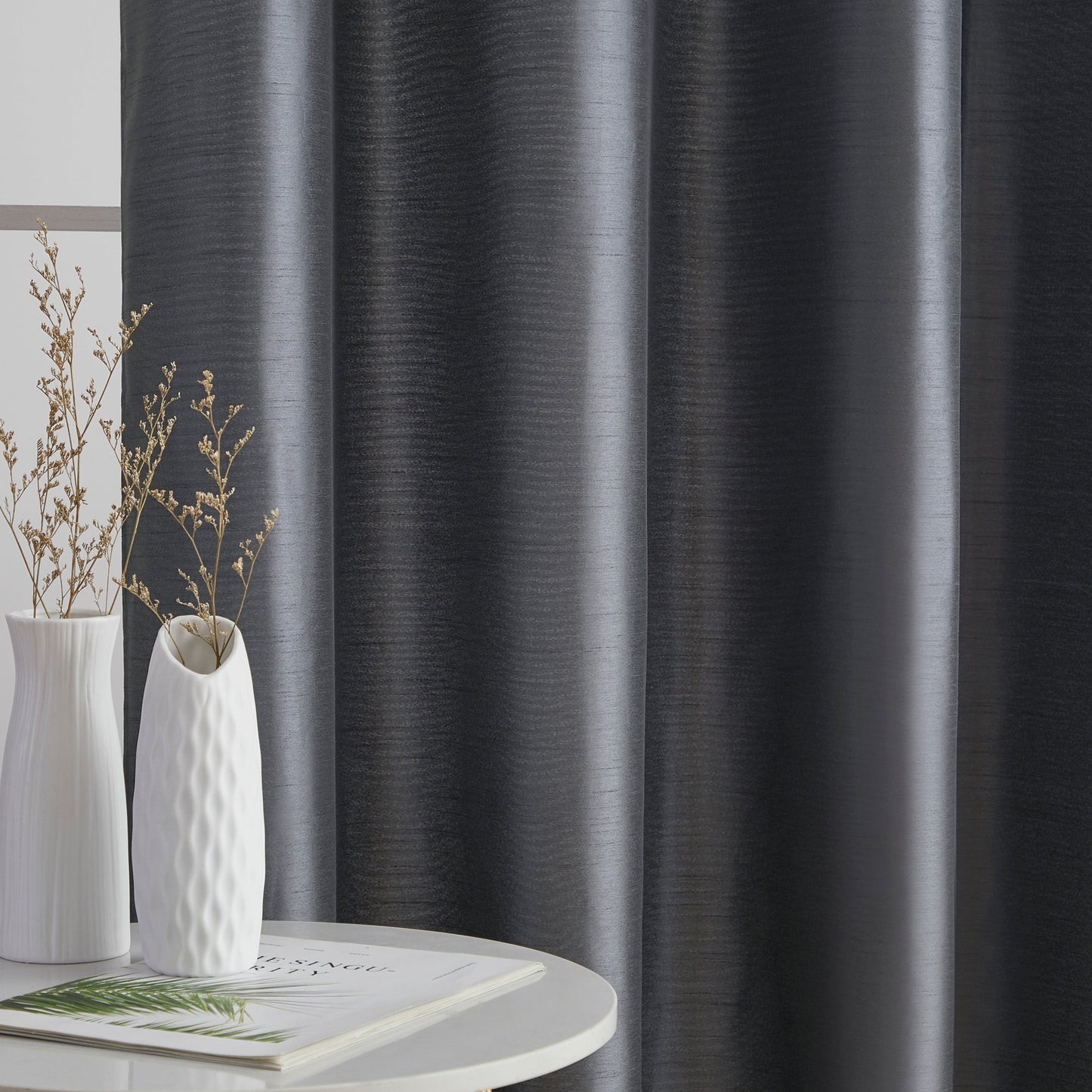 Jefferson Faux Silk Grommet Curtain Panels