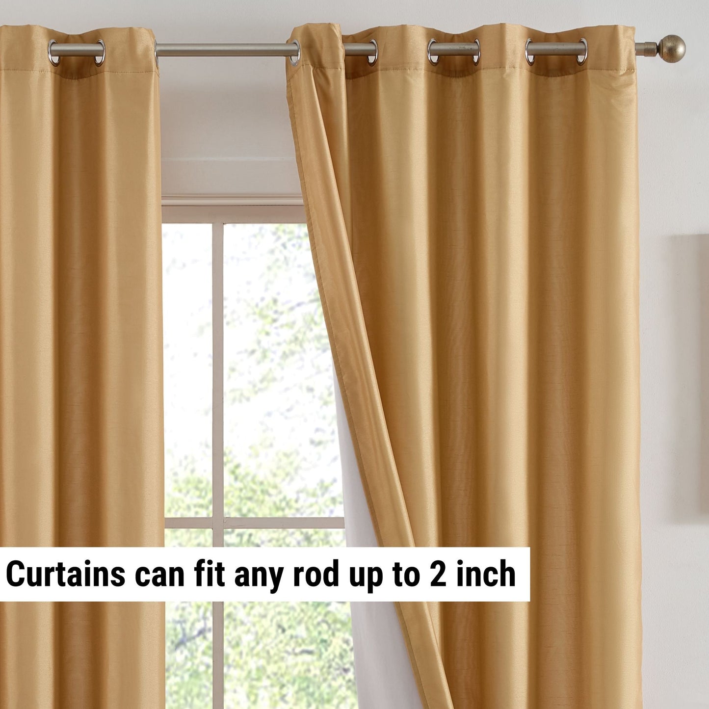Jefferson Faux Silk Grommet Curtain Panels