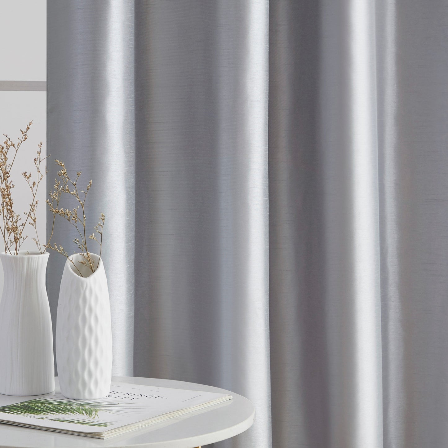 Jefferson Faux Silk Grommet Curtain Panels