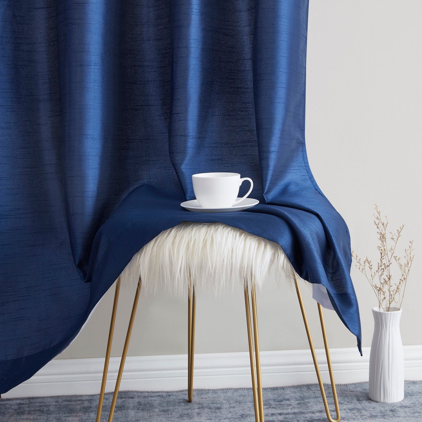 Jefferson Faux Silk Grommet Curtain Panels