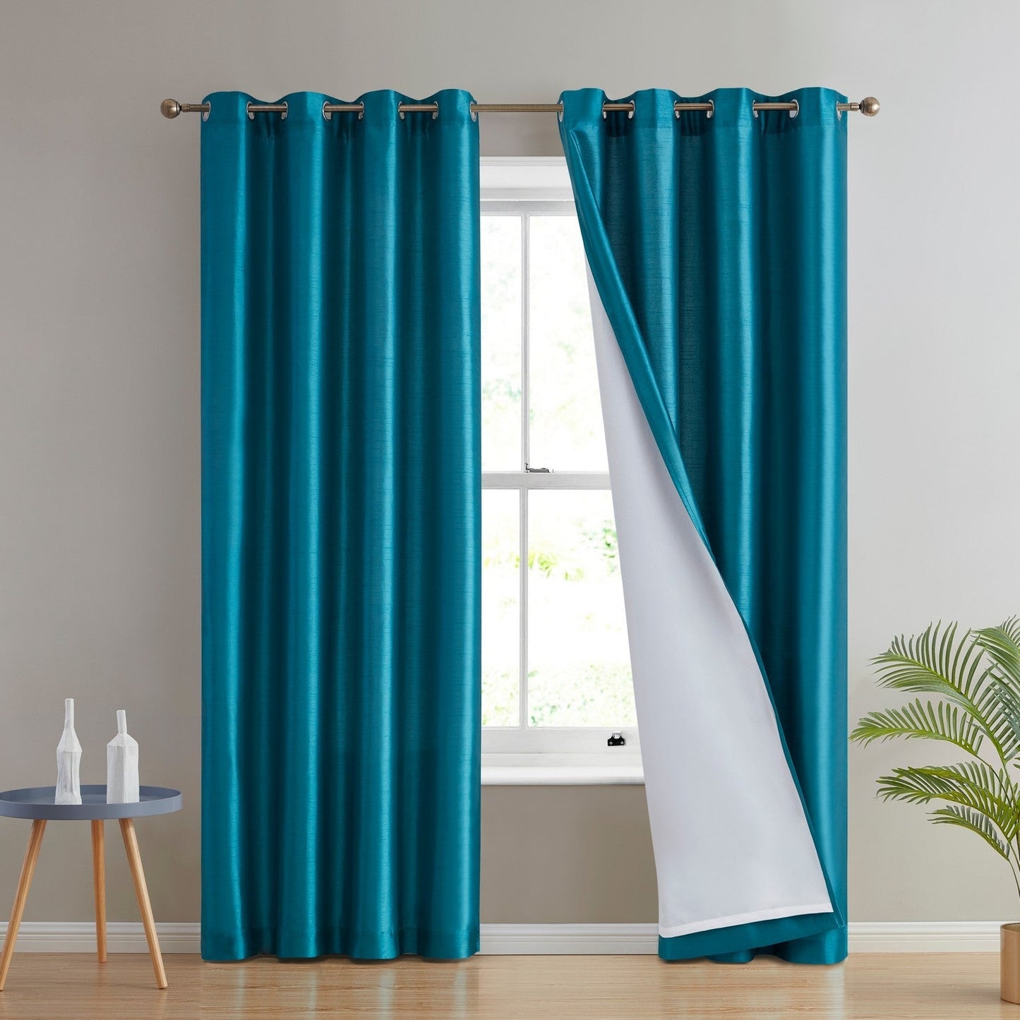 Jefferson Faux Silk Grommet Curtain Panels