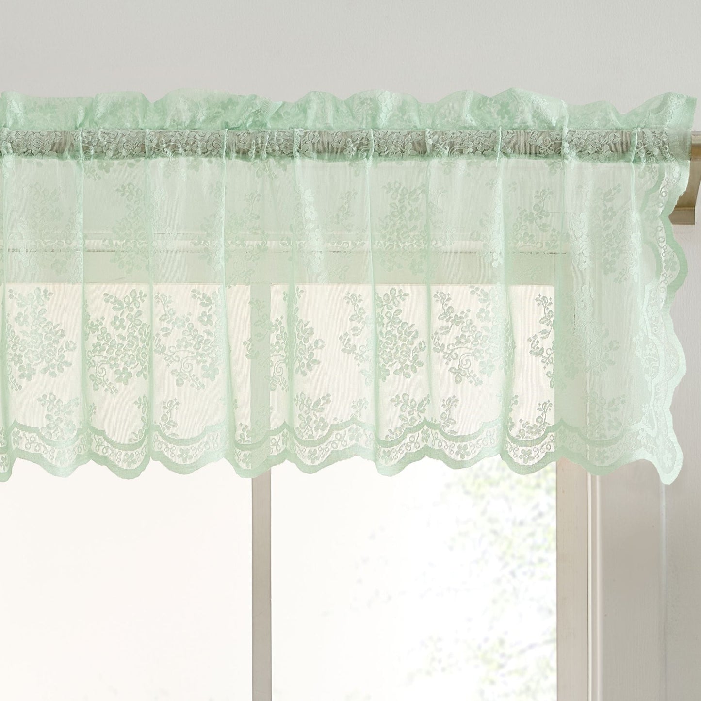 Jolene Floral Sheer Rod Pocket Valance