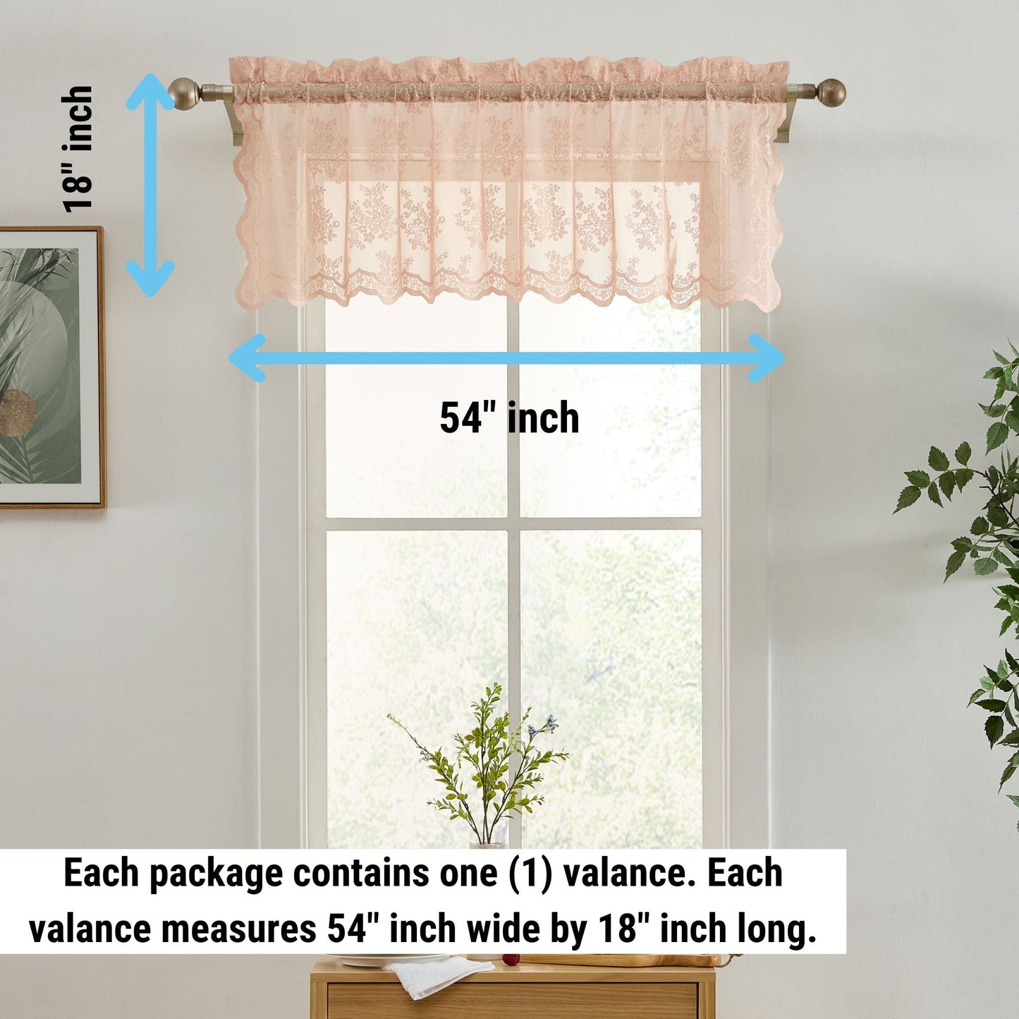 Jolene Floral Sheer Rod Pocket Valance