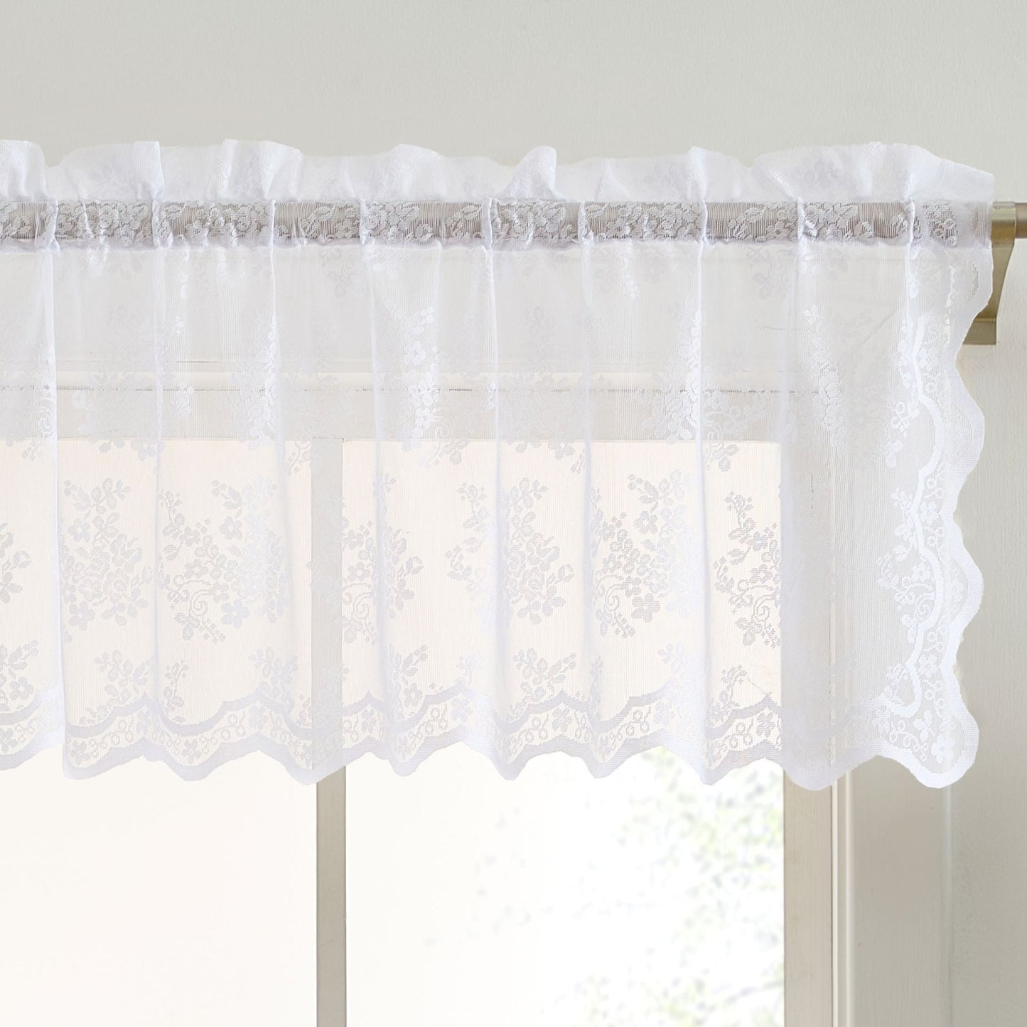 Jolene Floral Sheer Rod Pocket Valance