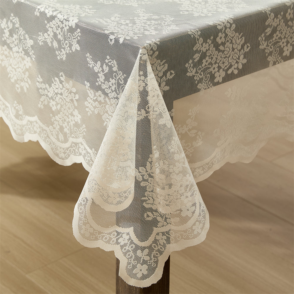 Jolene Floral Lace Fabric Round Tablecloth