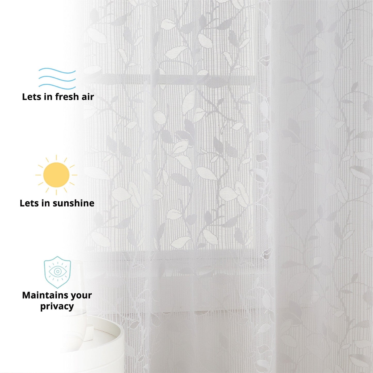 Joyce Floral Semi-Sheer Grommet Curtain Panels