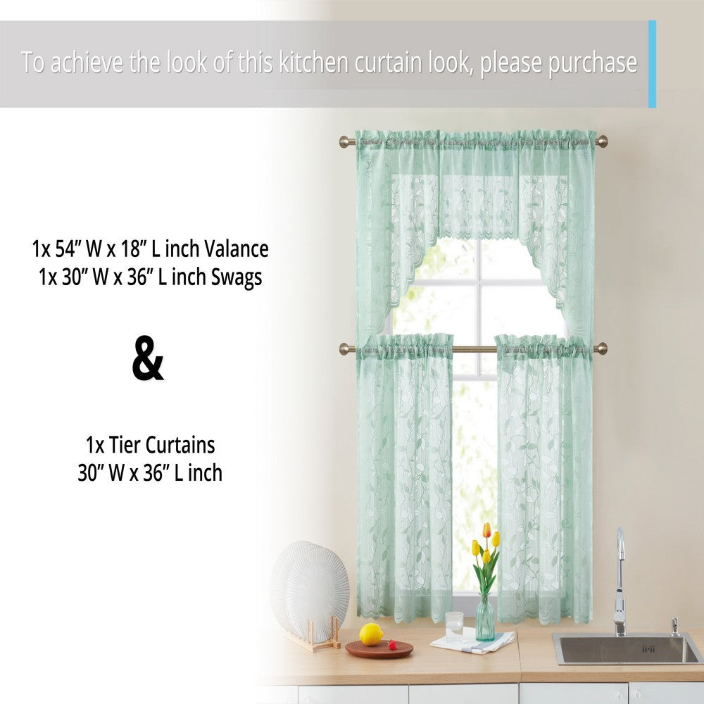 Joyce Semi Sheer Kitchen Curtain Cafe Tiers