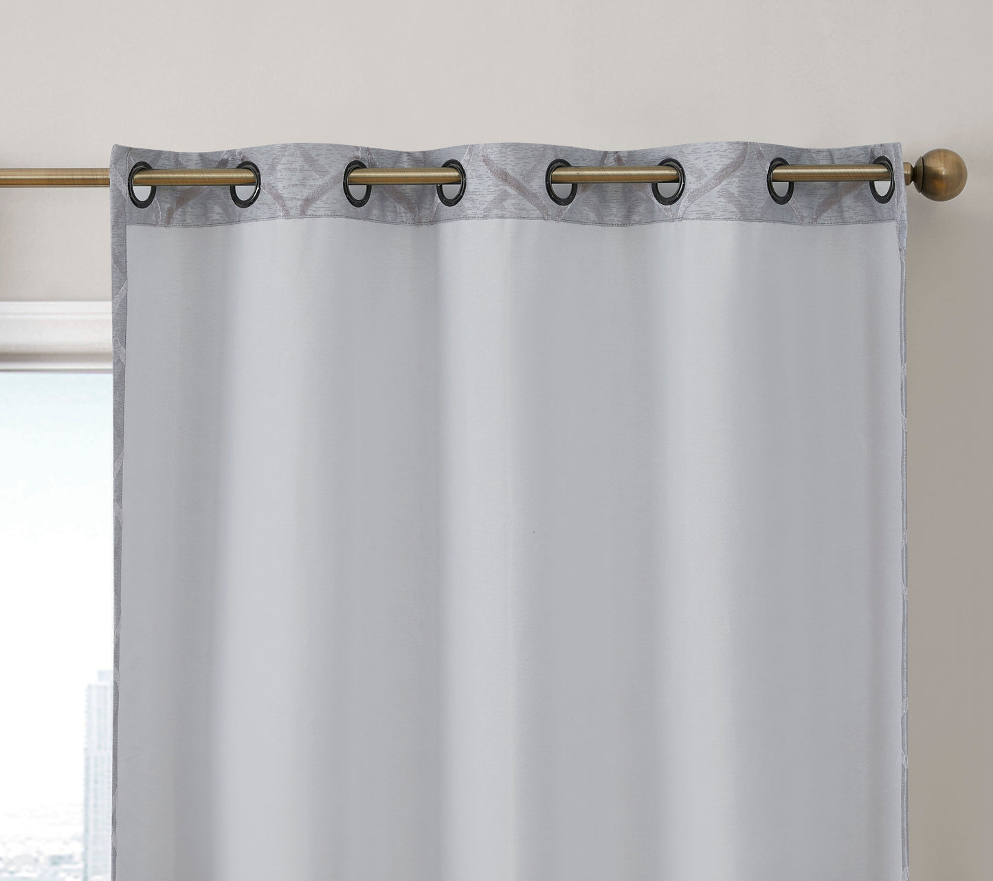 Versailles Lattice Flocked 100% Blackout Grommet Curtain Panels