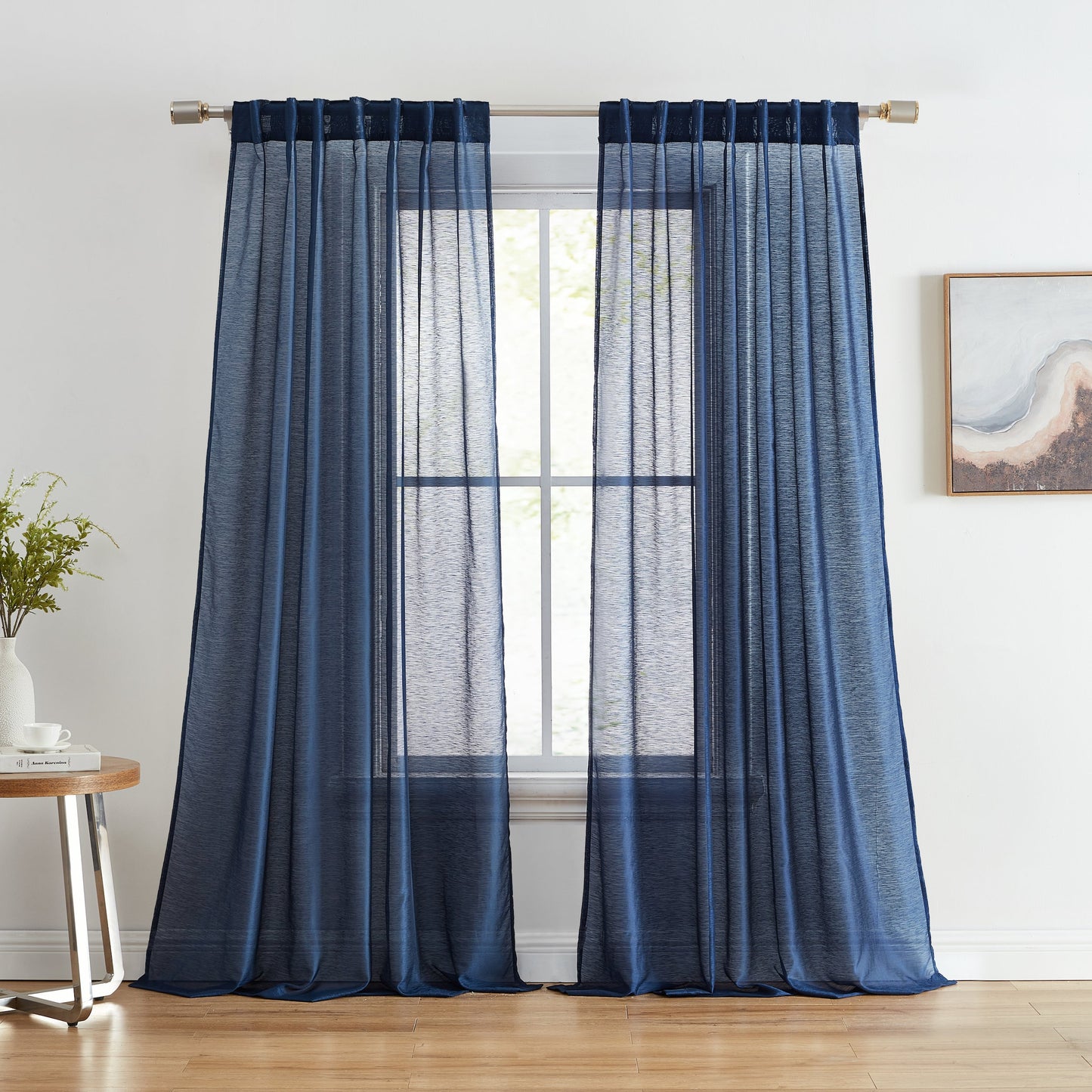 Lauren Semi Sheer Back Tab Rod Pocket Panels