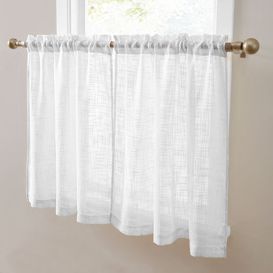 Linda Faux Linen Rod Pocket Cafe Tiers
