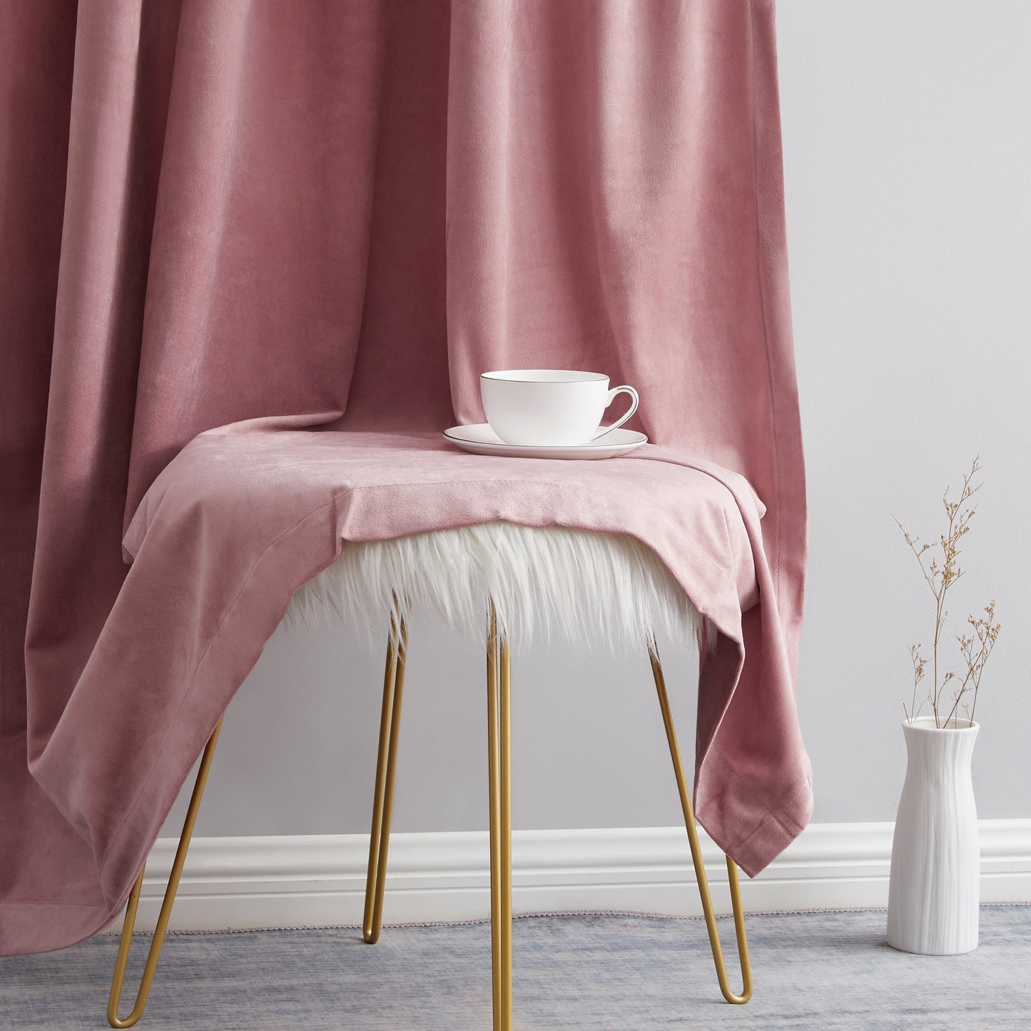 Sawyer Velvet Grommet Room Darkening Curtain Panels