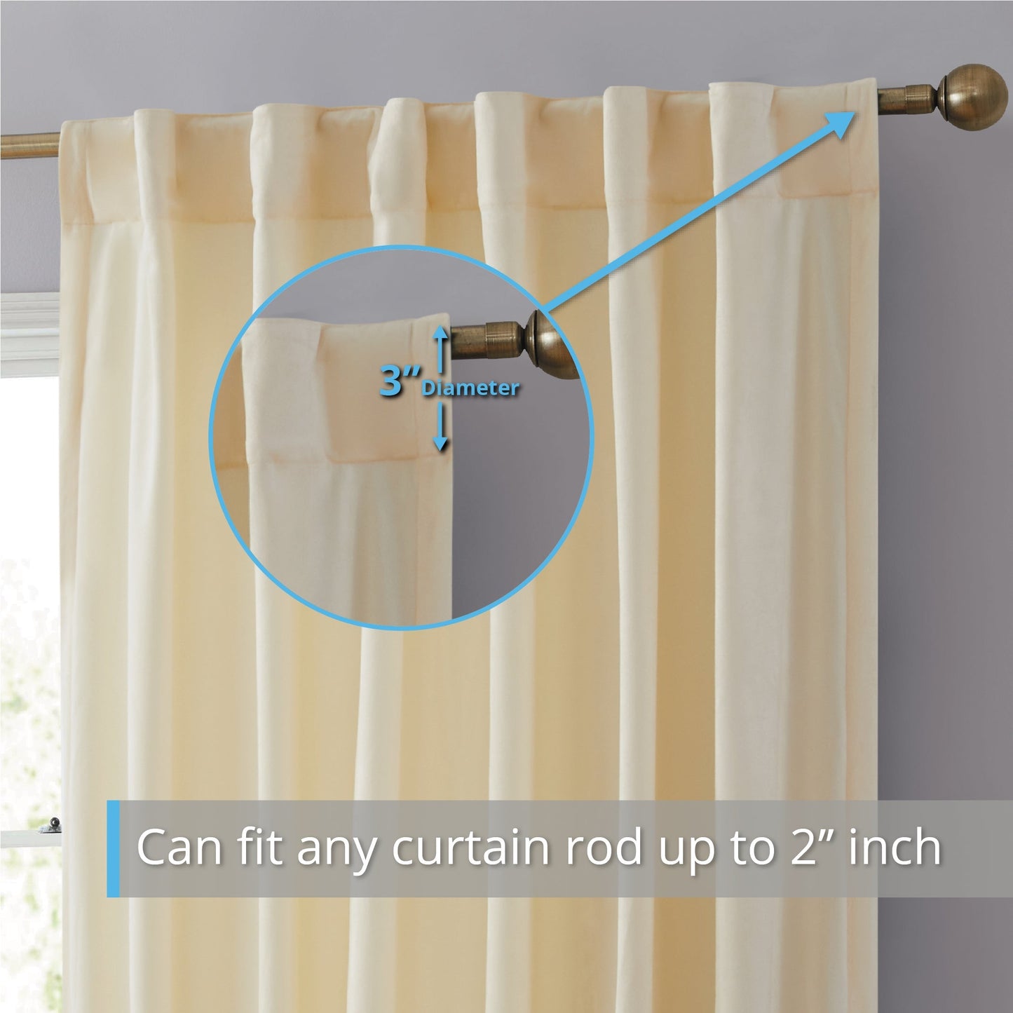 Lopez Velvet Back Tab Rod Pocket Room Darkening Curtain Panels