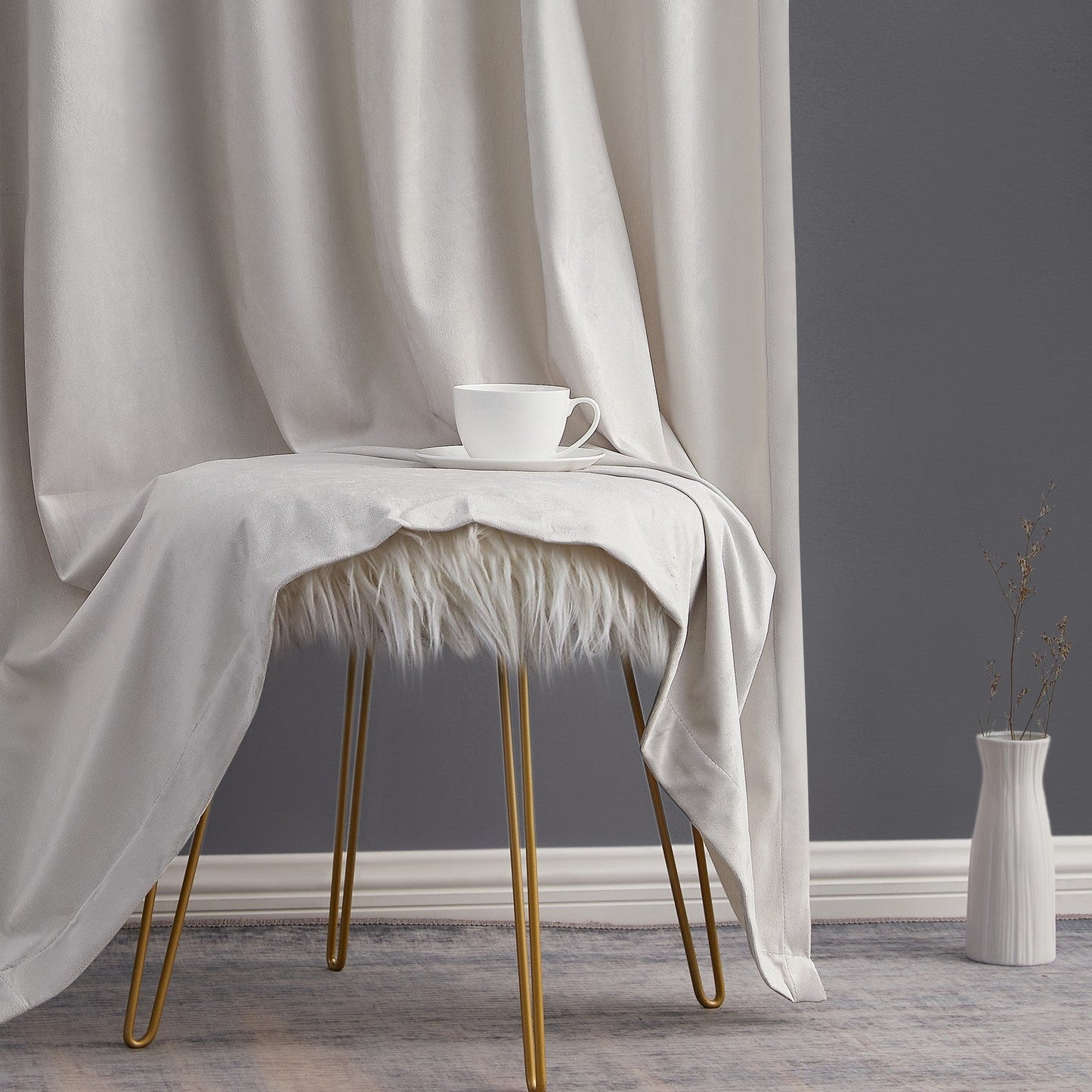 Lopez Velvet Back Tab Rod Pocket Room Darkening Curtain Panels