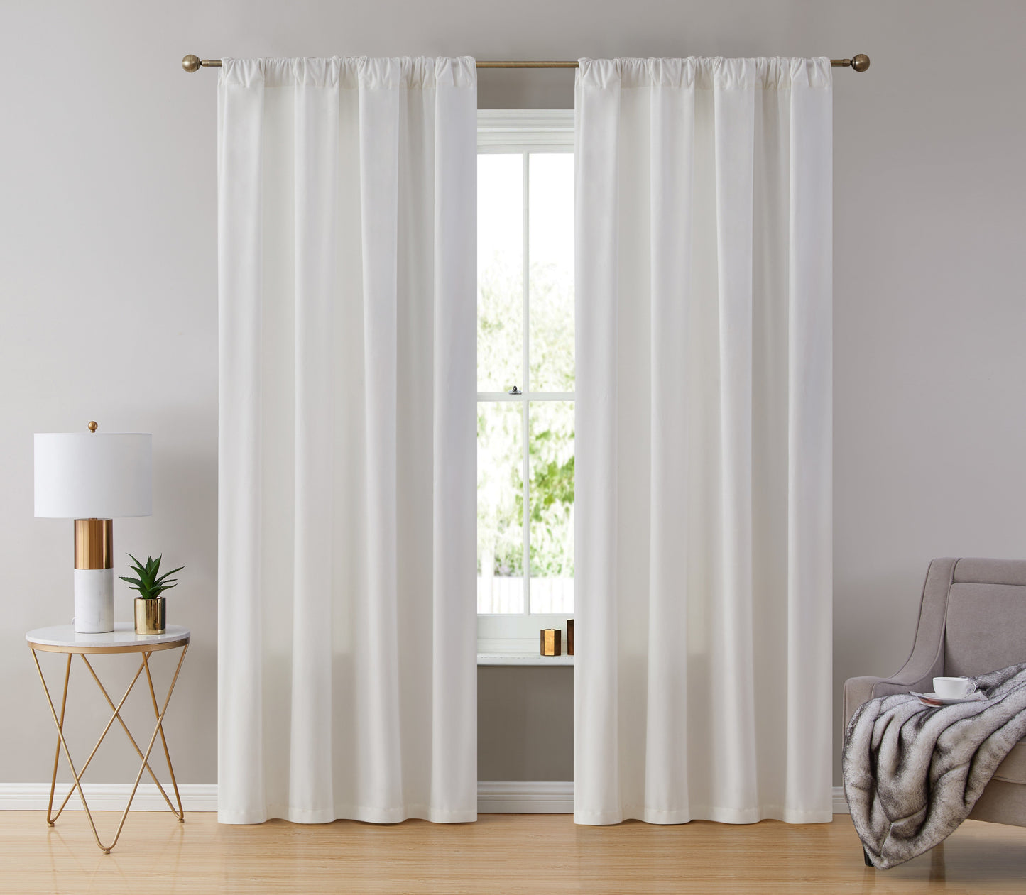 Lopez Velvet Back Tab Rod Pocket Room Darkening Curtain Panels