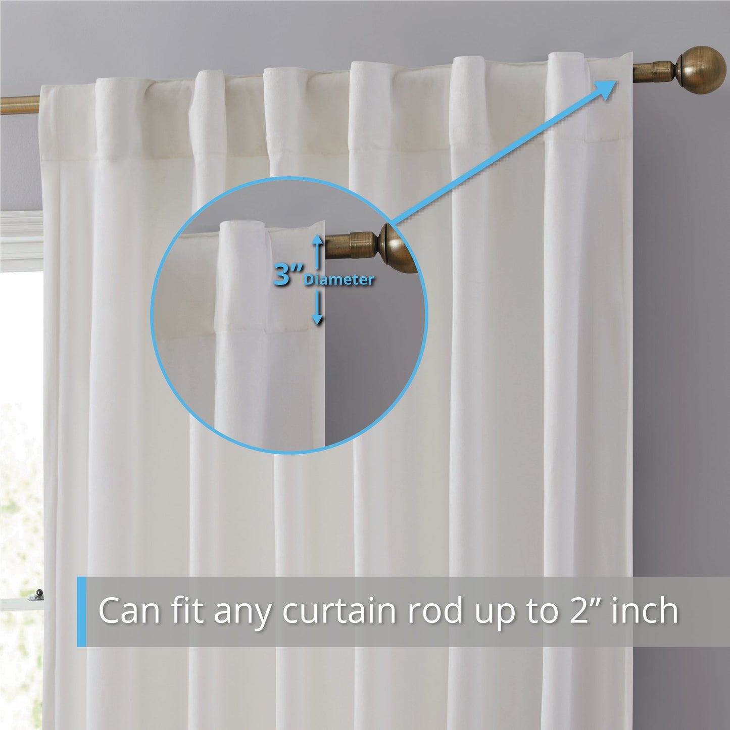 Lopez Velvet Back Tab Rod Pocket Room Darkening Curtain Panels