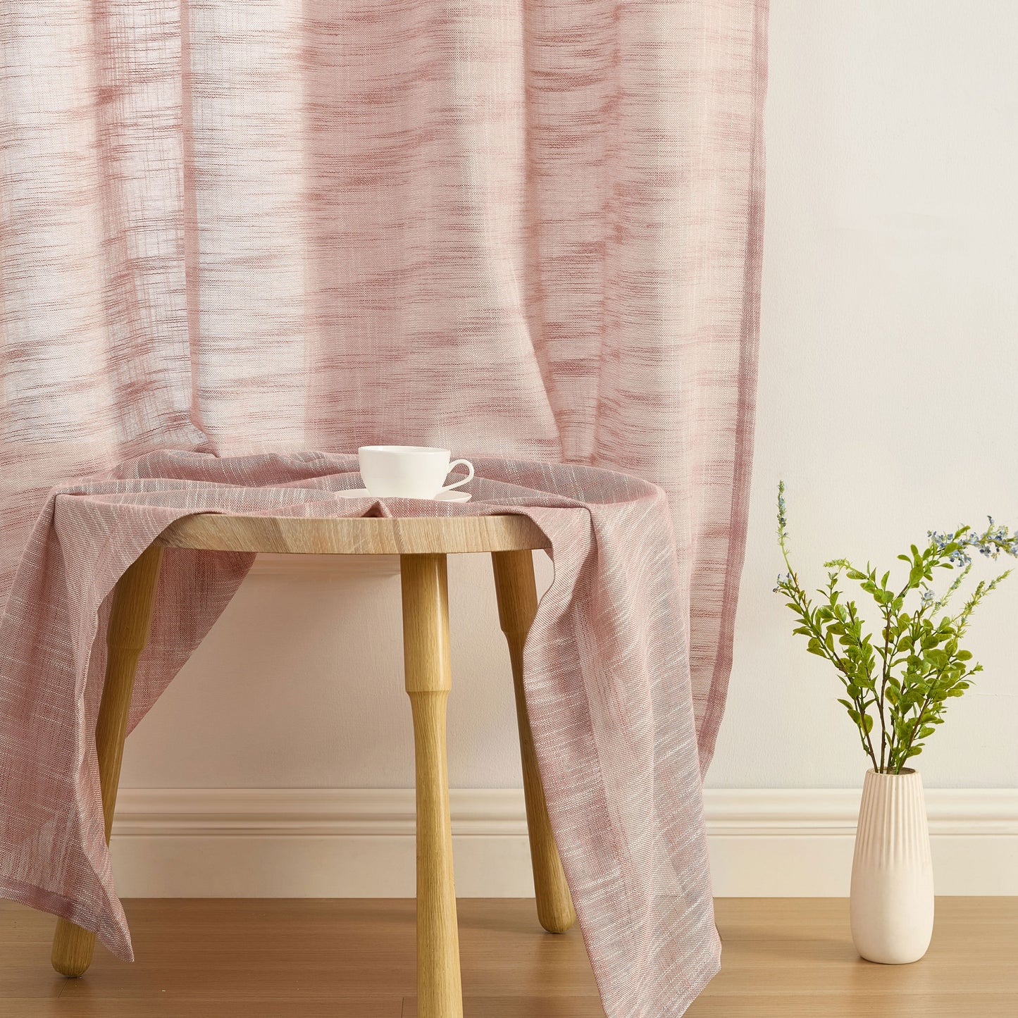 Madison Faux Linen Sheer Grommet Curtain Panels