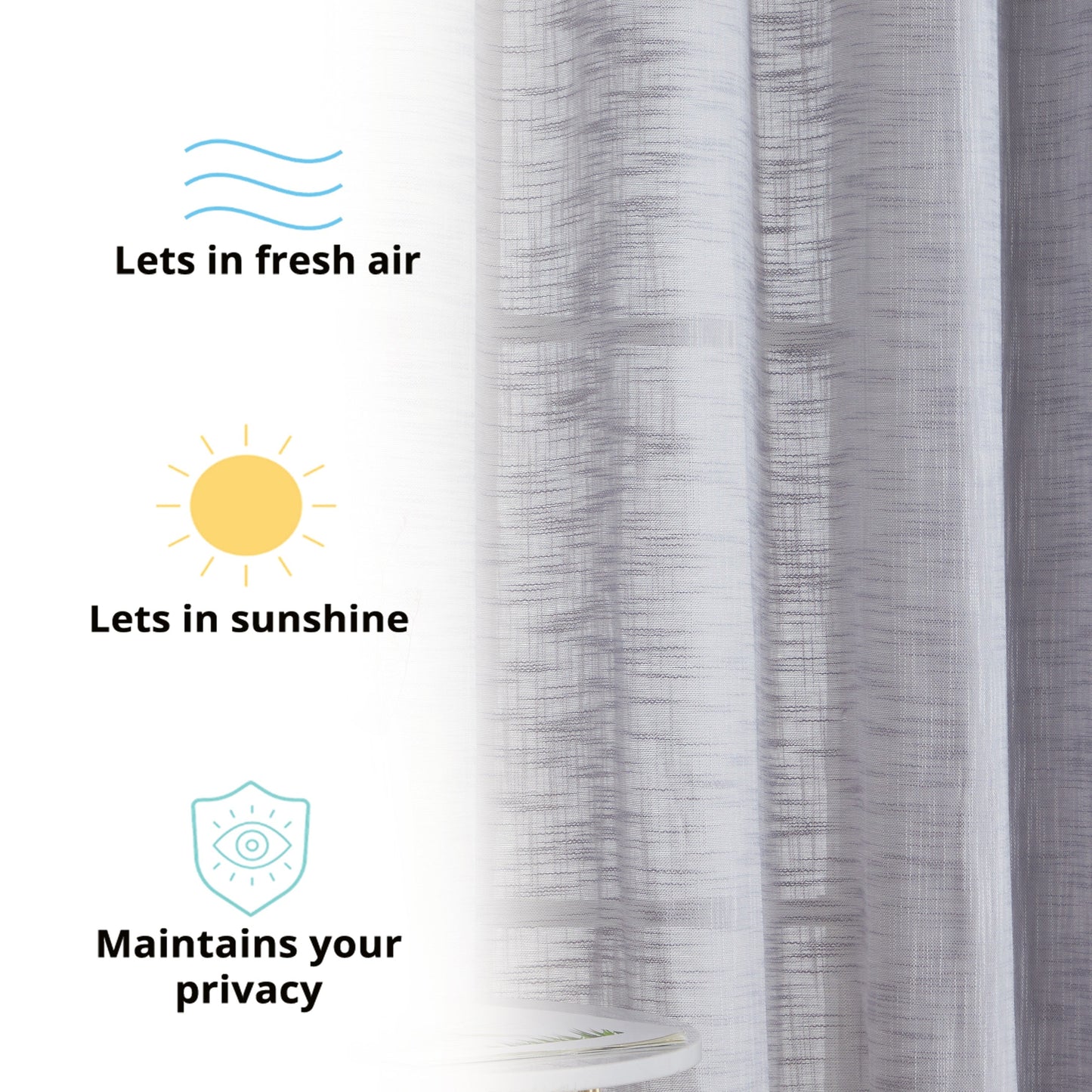 Madison Faux Linen Sheer Grommet Curtain Panels