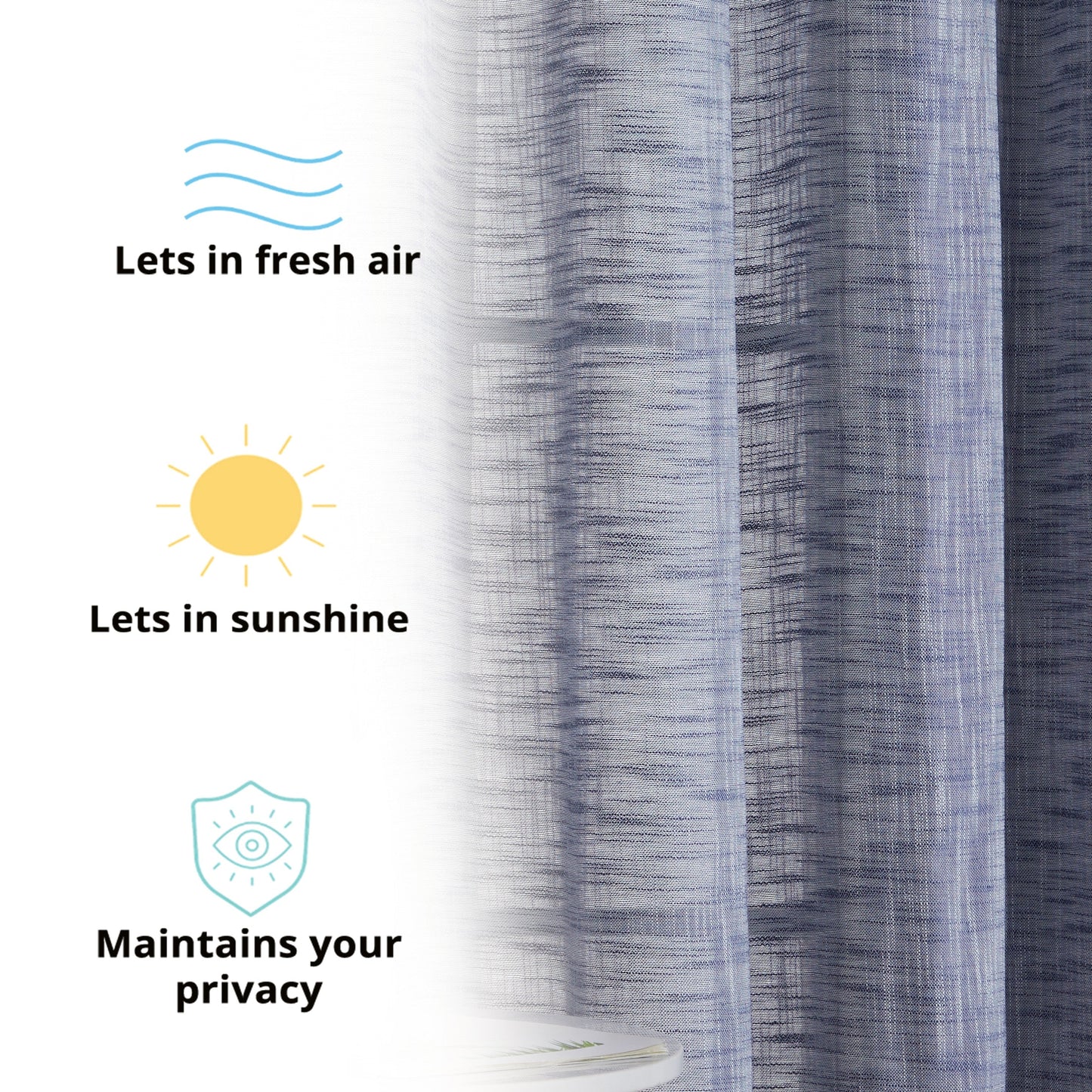Madison Faux Linen Sheer Grommet Curtain Panels