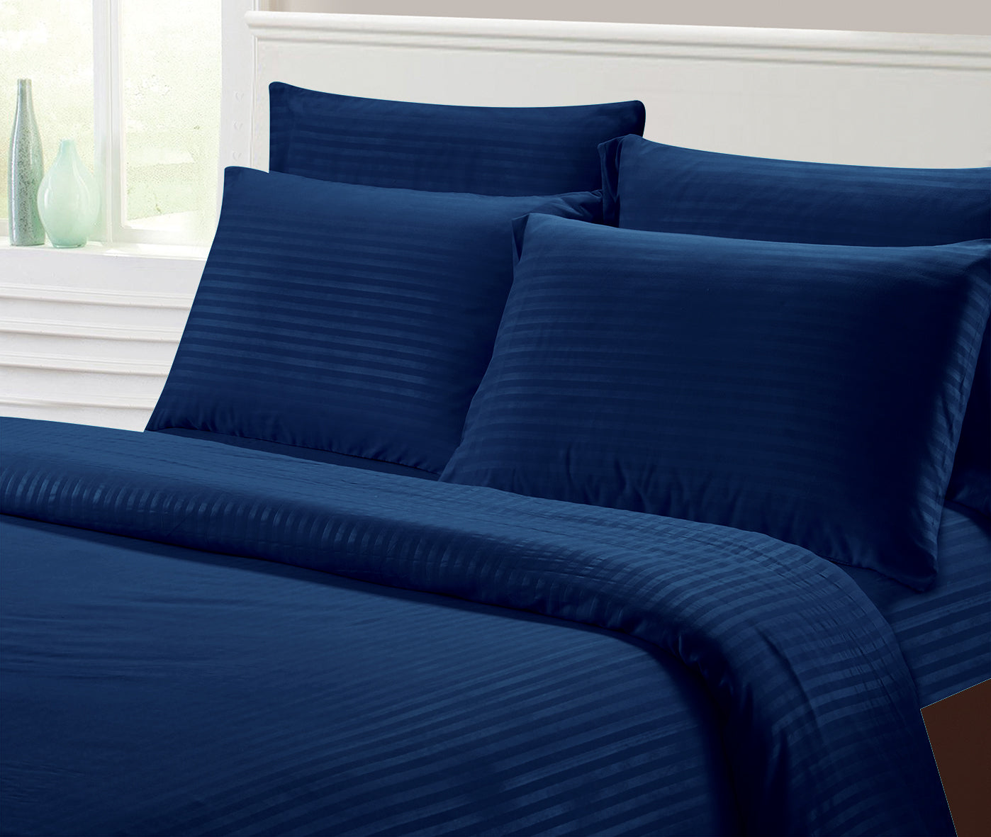 Hotel Collection 1800 Super Soft & Wrinkle Free Luxurious Stripe (4-6) Piece Sheet Set