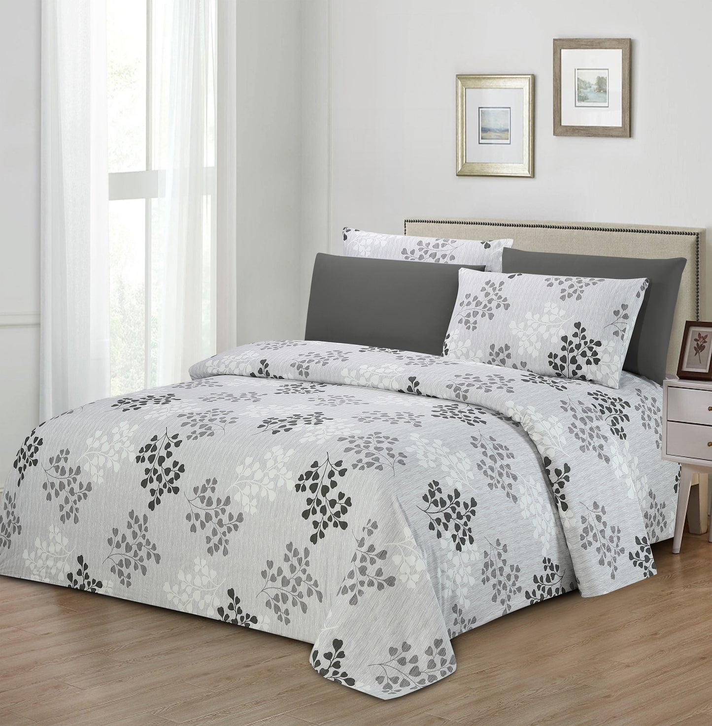 Juego de sábanas estampadas Hotel Dreams de la serie 1800 – Sábanas de lujo extrasuaves (4-6 piezas)