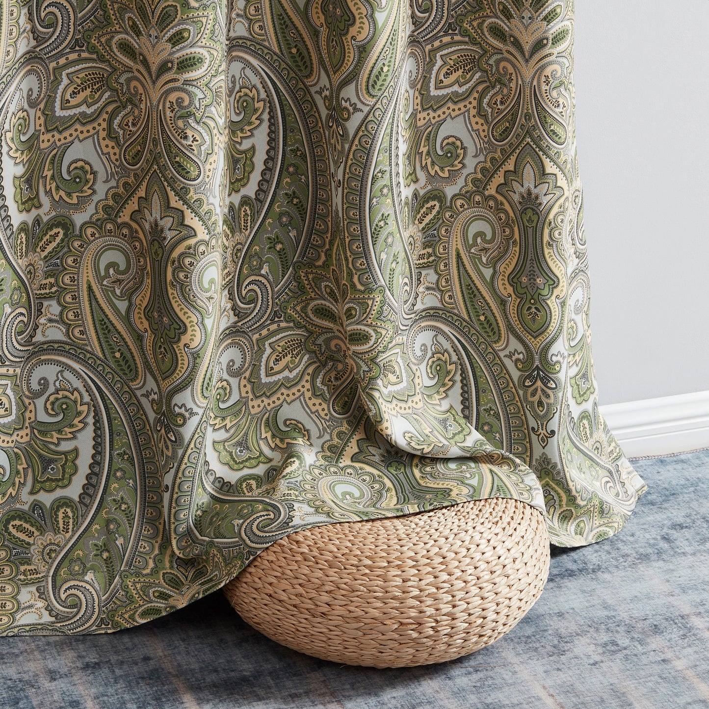 Paris Paisley Floral Room Darkening Grommet Curtain Panels