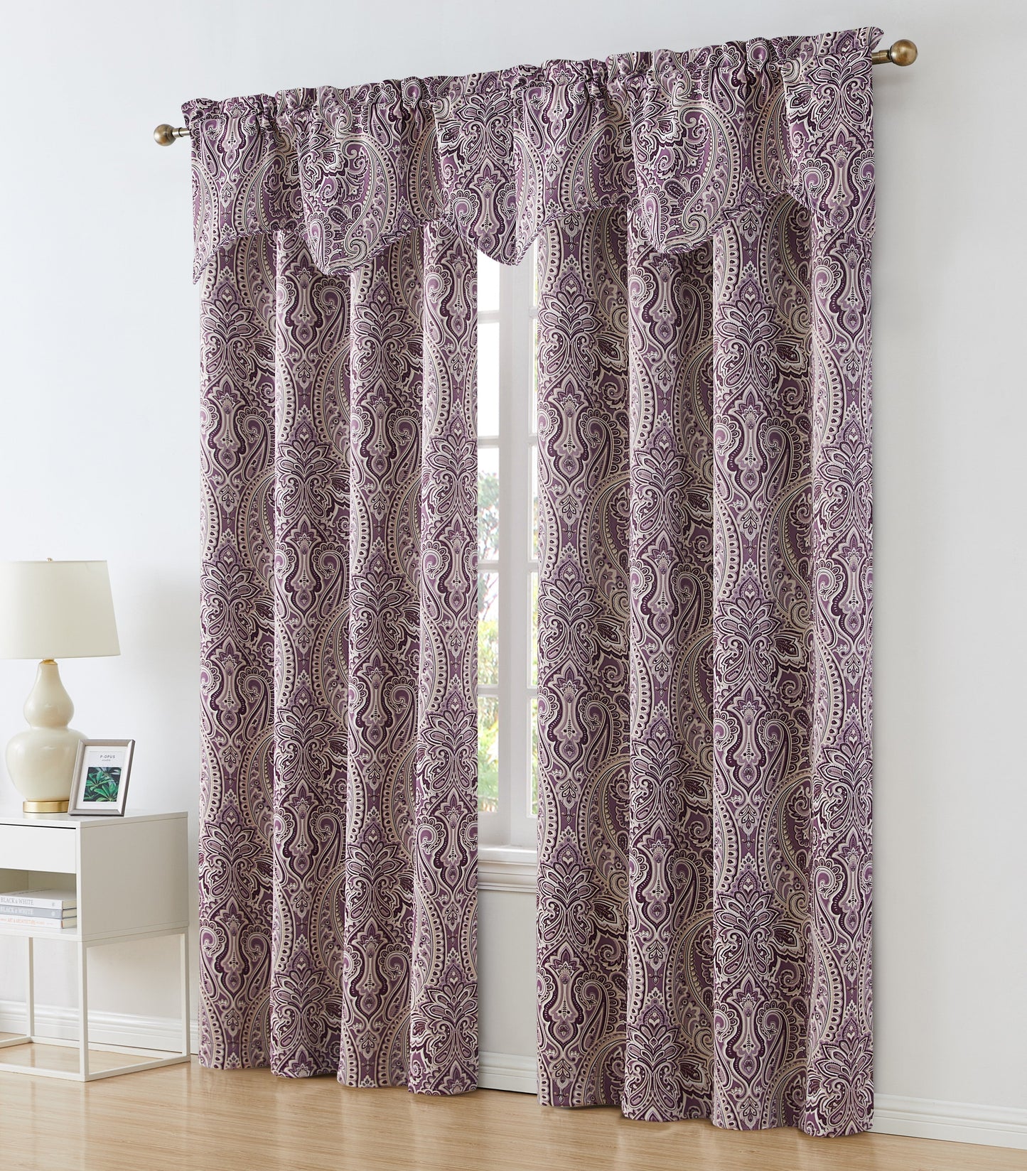 Paris Paisley Floral Scalloped Curtain Valance - 50 W x 20 L In