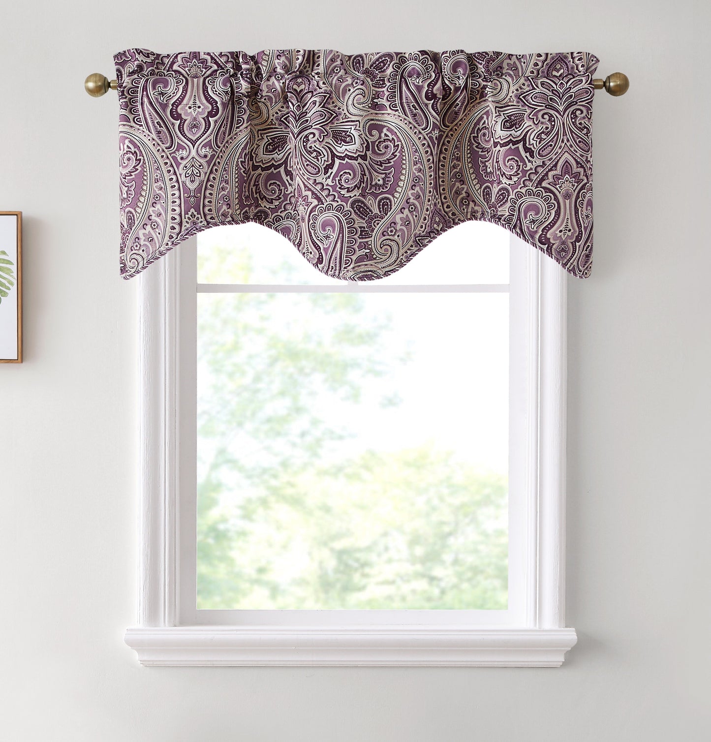 Paris Paisley Floral Scalloped Curtain Valance - 50 W x 20 L In