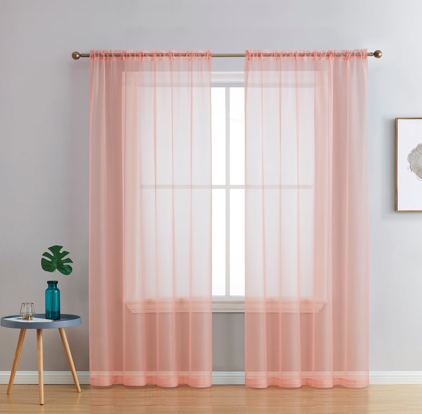 Lucento Sheer Voile Rod Pocket Curtain Panels