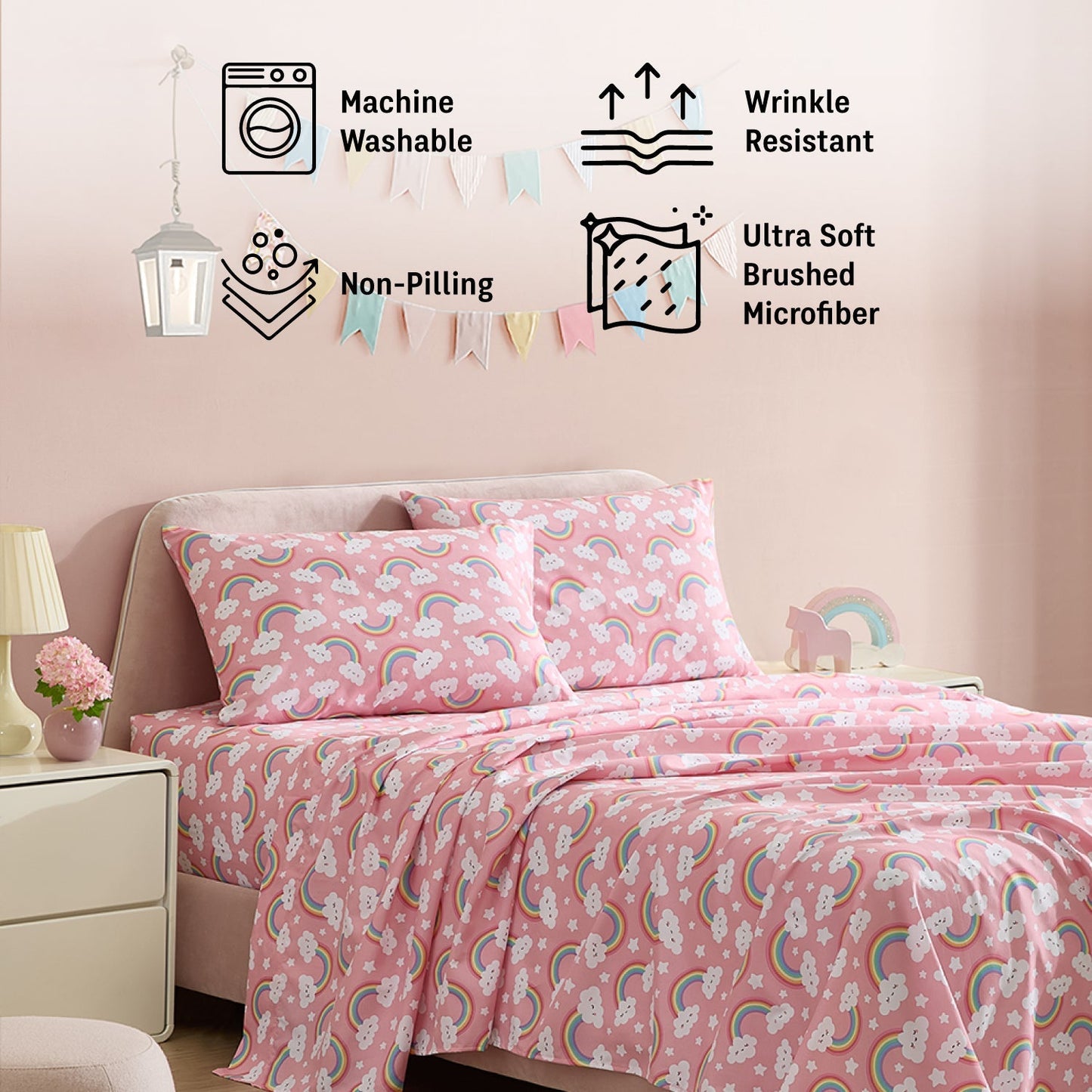 Rainbow Girls Kids Bed Sheets