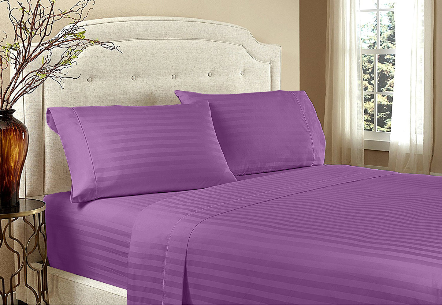 Home Design 1800 Series Luxurious Hotel Stripe Sheet Sets